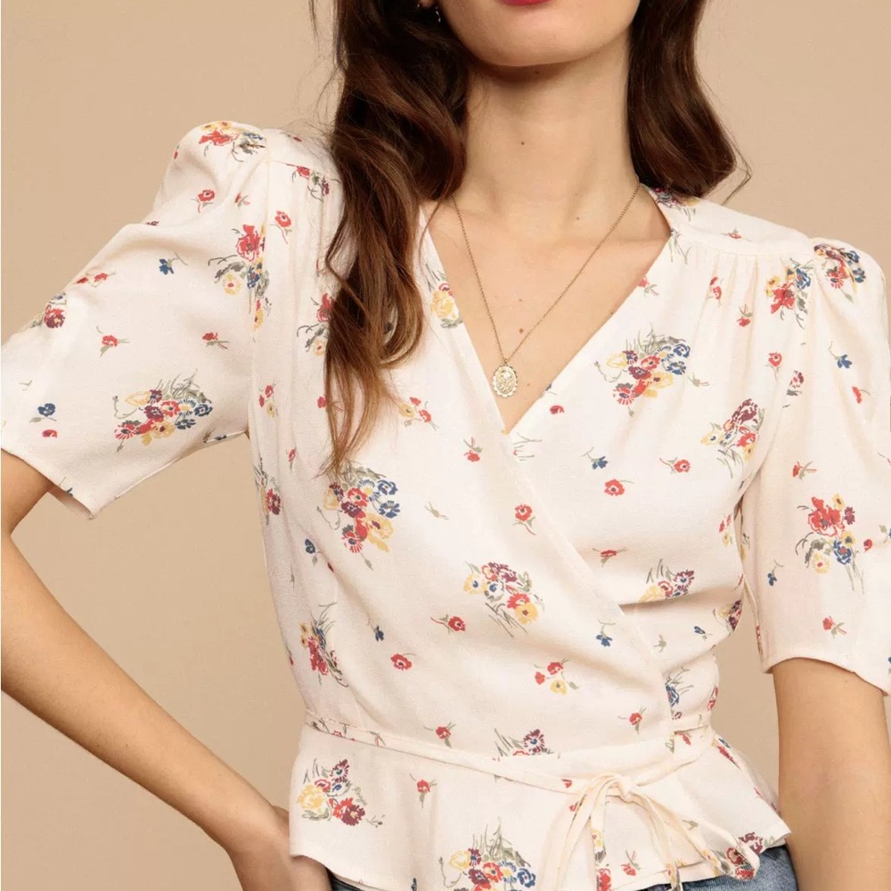 Rouje Dita top - Floral wrap blouse